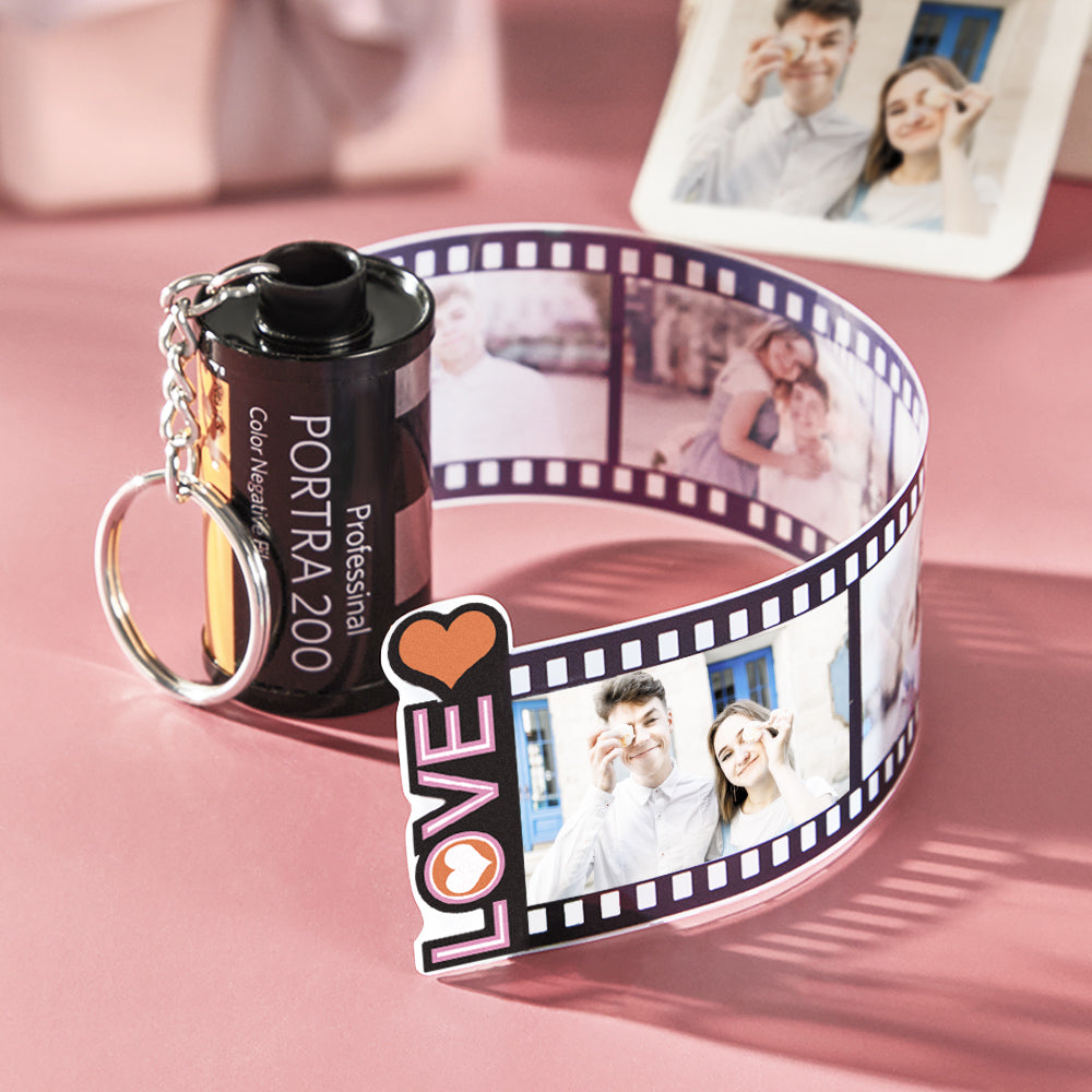 Custom Photo Film Roll Keychain Personalized Love Camera Roll Keychain