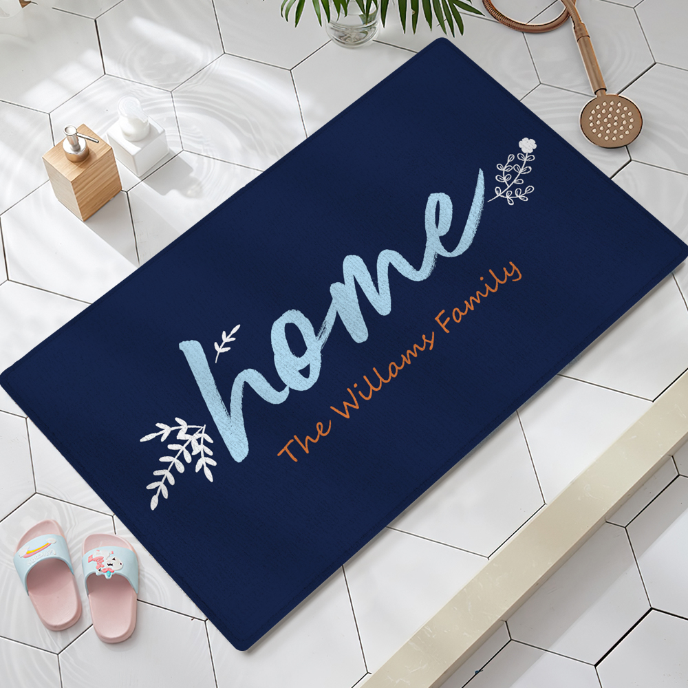 Personalized Blue Doormat Custom Text Floor Doormat for Home MadeMine