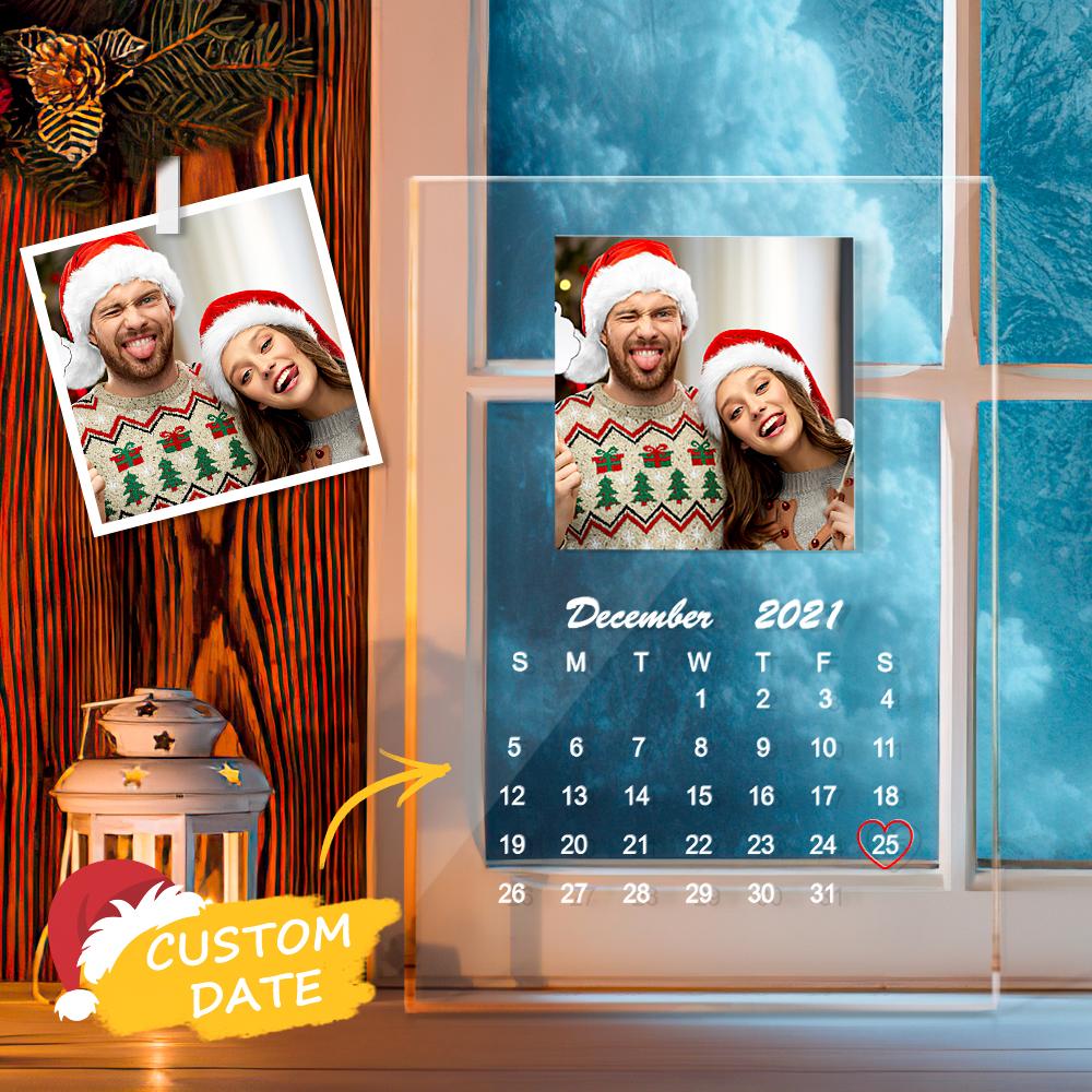 Personalized Calendar Photo Plaque Acrylic Desk Decor Christmas Gifts ...