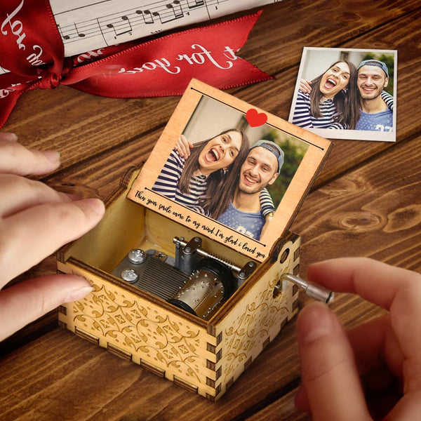 Custom Hand Crank Song Music Box With Photo And Text MadeMine Custom Drop Shipping
