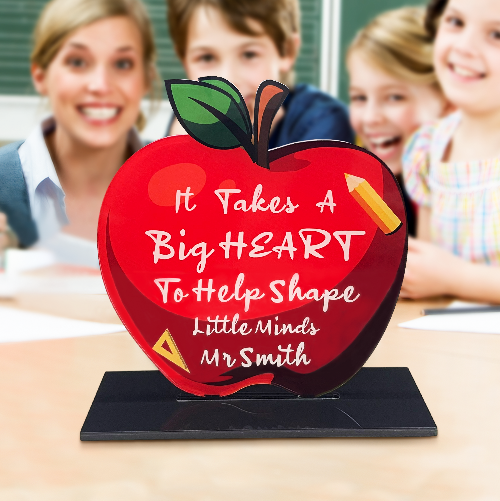 Custom Apple Teacher Desk Sign Teacher Appreciation Acrylic Plaque ...