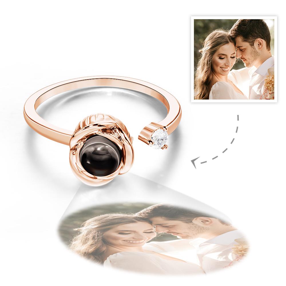 Custom Projection Ring Personalized Photo Open Ring for Women ...