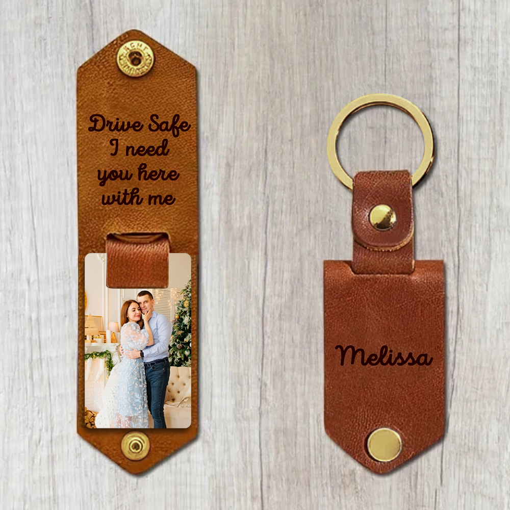 Personalized Engraved PU Leather Keychain Custom Metal Key Chain with ...