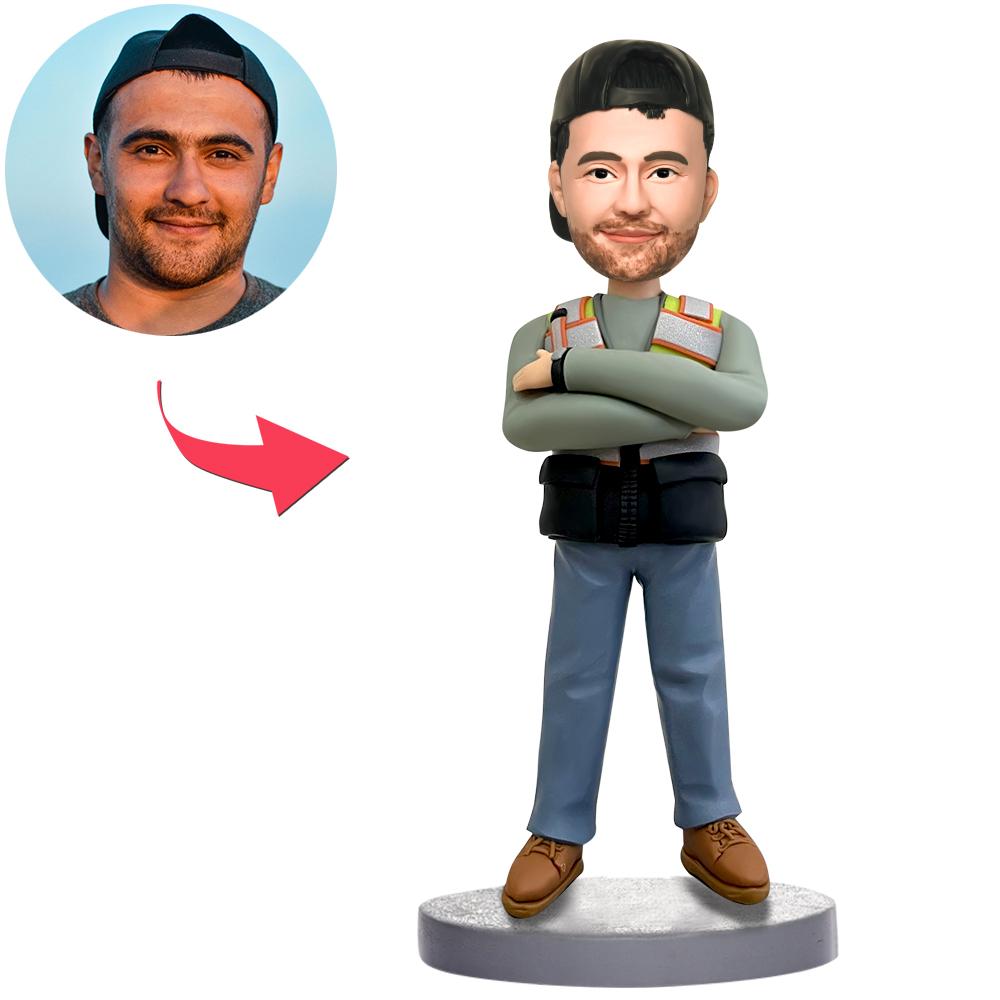 Custom Male Worker Bobbleheads With Engraved Text - MadeMine Custom ...