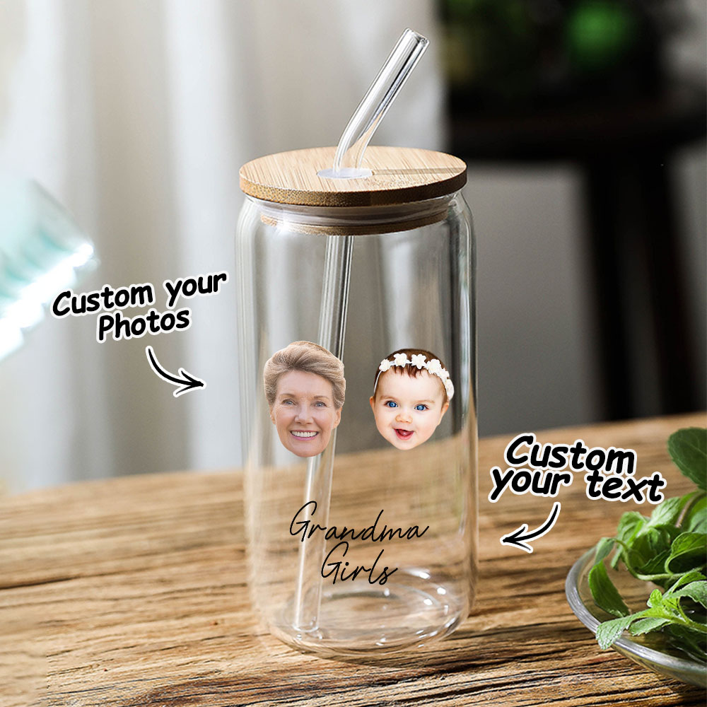 Personalized Face Tumbler Custom Glass Tumbler Glass Can Face Cup Gifts ...