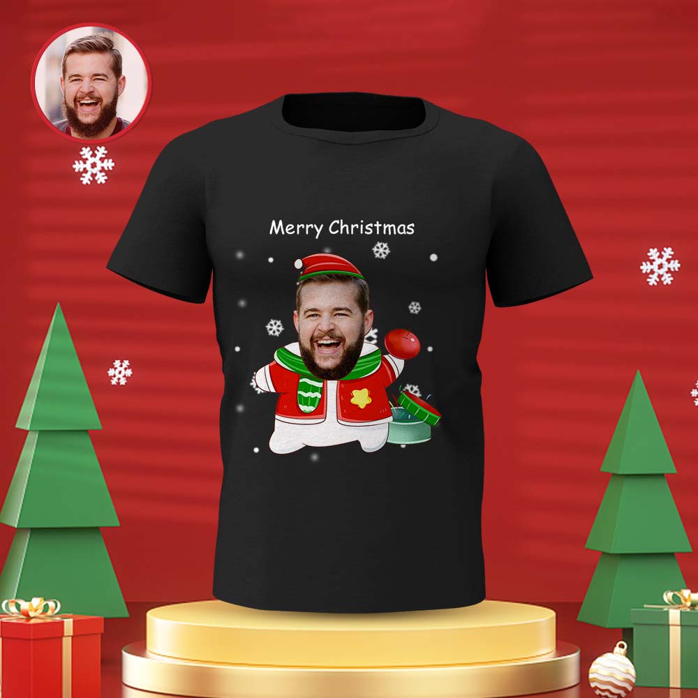 Lepni.me Custom Christmas Family Photo T-Shirt - Personalized Holiday Gift Tee For Men - View #5