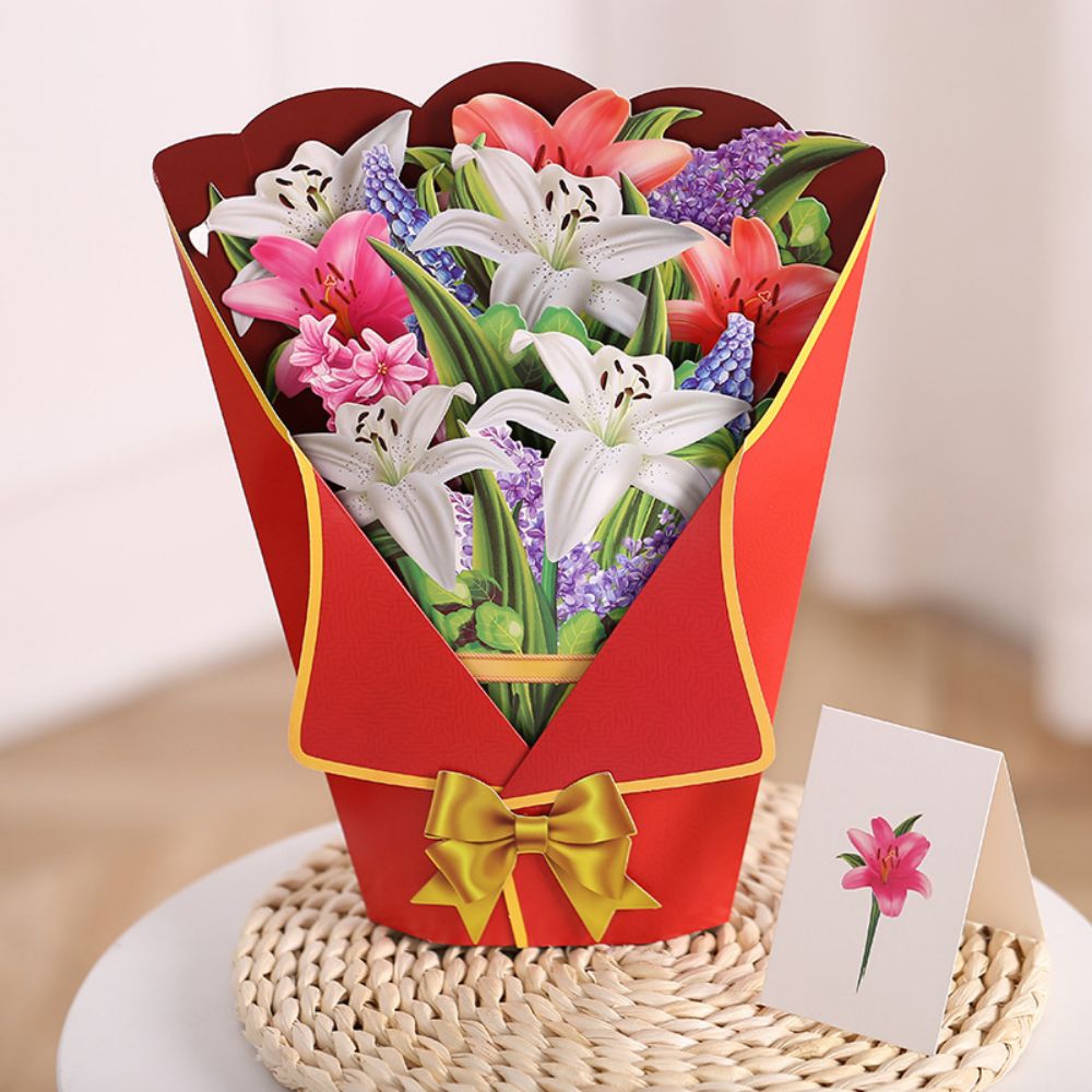 Lily 3D Pop Up Greeting Card Flower Bouquet Pop Up Card - MadeMine ...