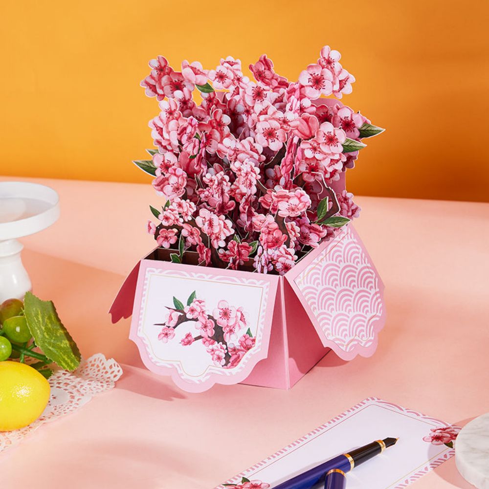 Cherry Blossom Pop Up Box Card Flower 3D Pop Up Greeting Card ...