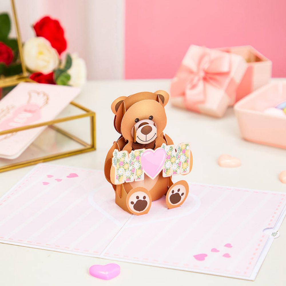 Love Your Mom Pop Up Card Bear 3D Pop Up Greeting Card for Mom Love Your Mom Pop Up Card Bear 3D Pop Up Greeting Card for Mom