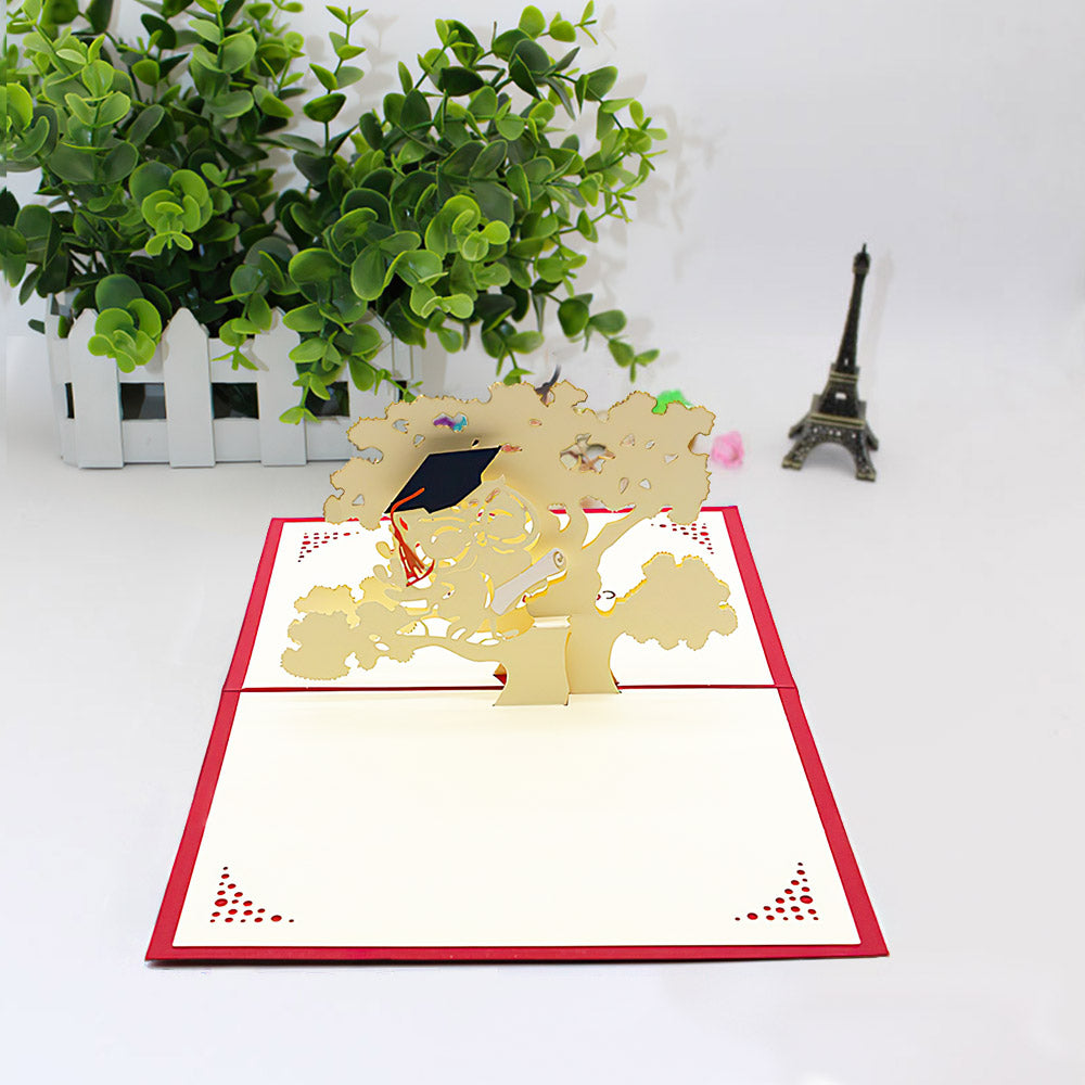 Congrats Graduation Tree 3D Pop Up Card Newly Grads Congratulations ...