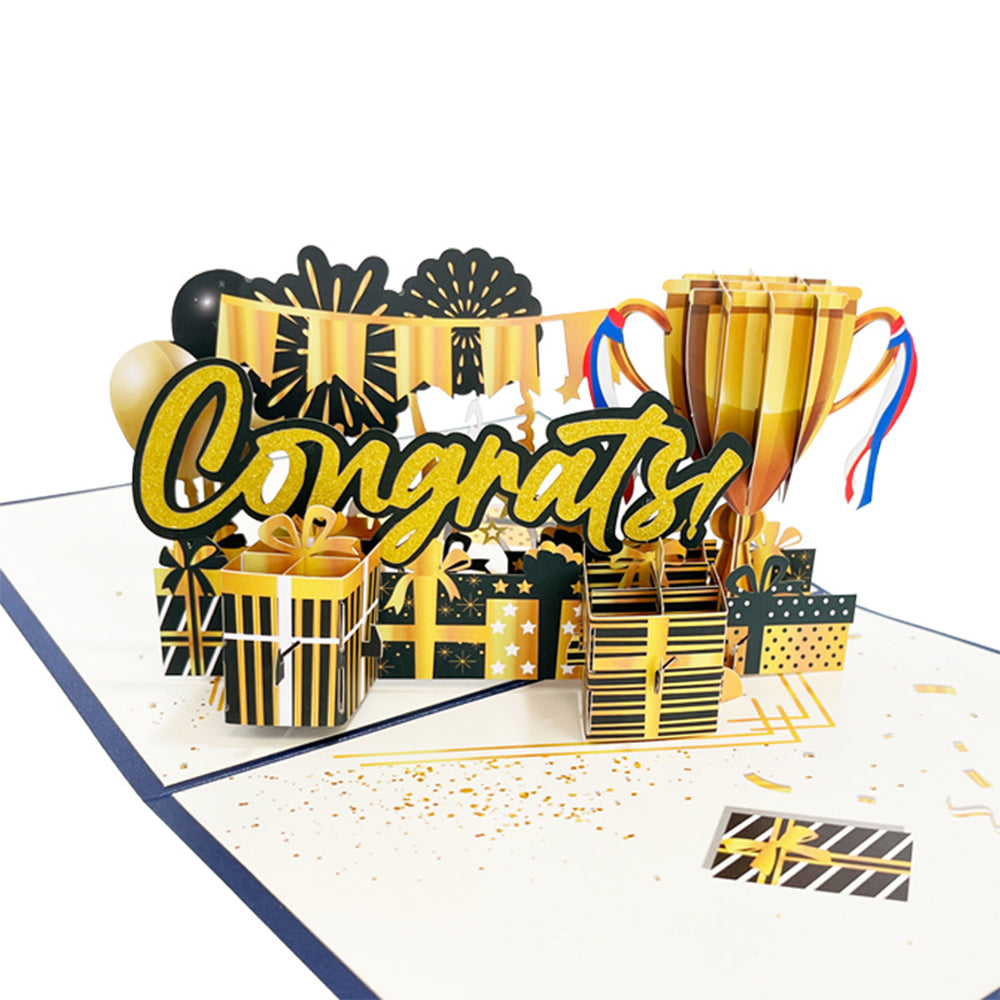 Creative 3D Pop Up Greeting Card Graduation Trophy Pop Up Card ...