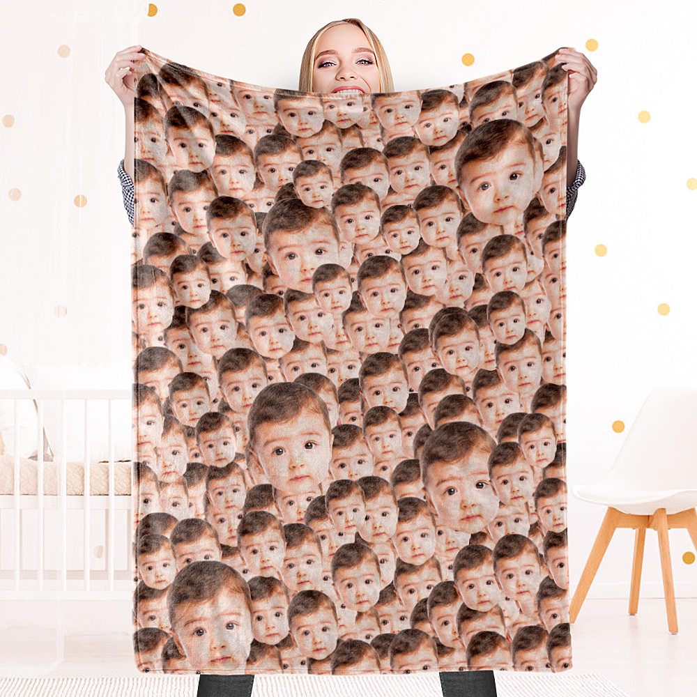 Custom Face All Over Blanket Personalized Funny Blanket MadeMine
