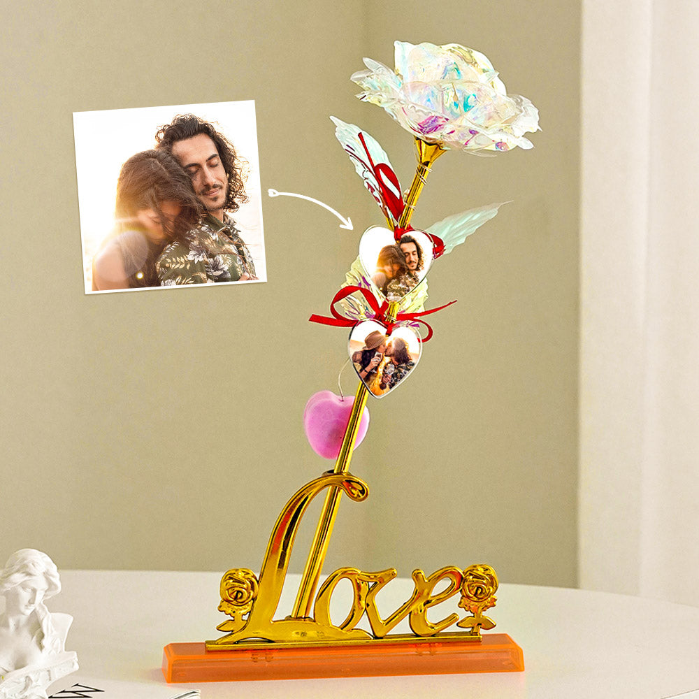 Custom Photo Rose Flower Artifical Galaxy Rose Creative Gift for Women ...