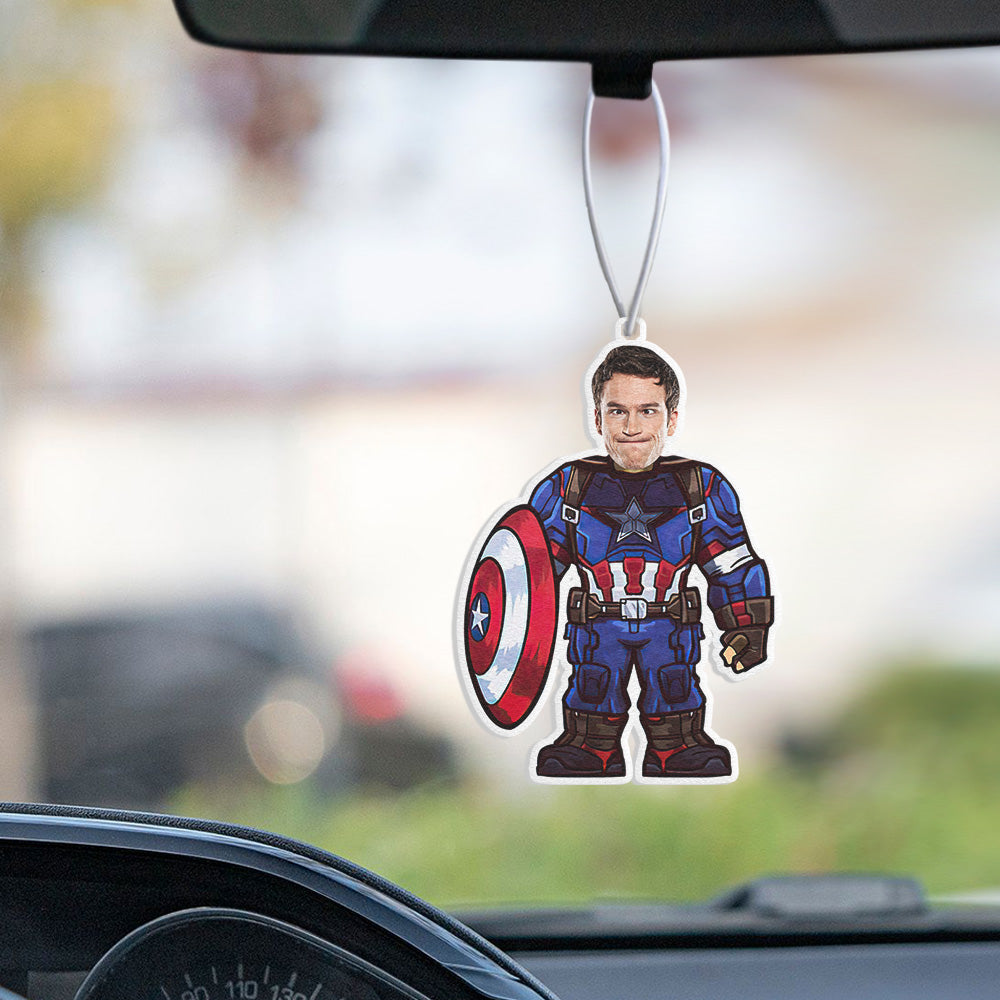 Custom Car Air Fresheners Captain America Funny Air Freshener for Car Rearview Mirror Ornament