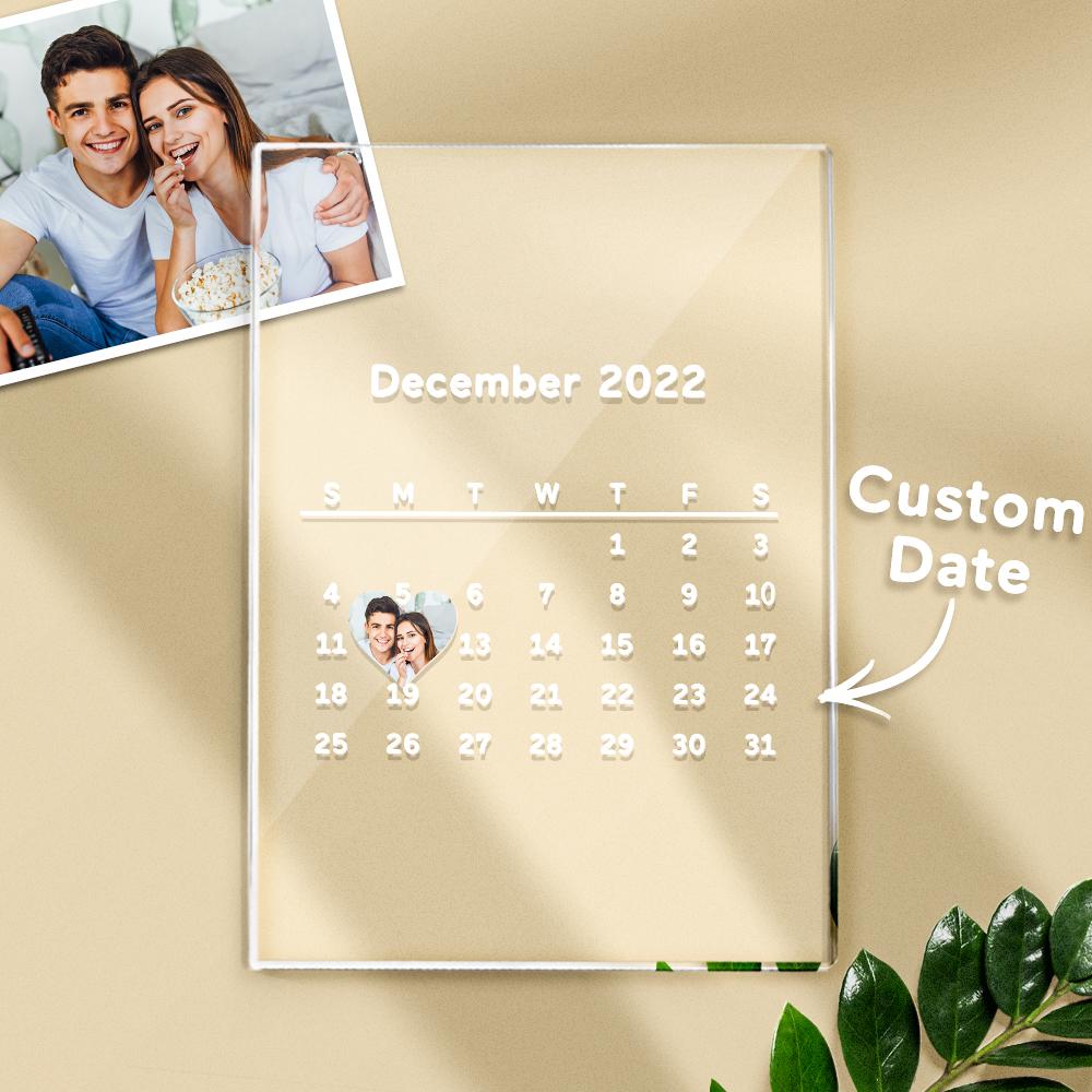 Custom Photo Calendar Acrylic Plaque For Anniversary - MadeMine Custom ...