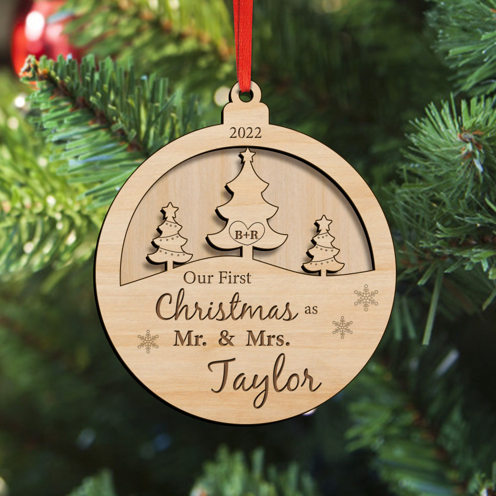 Personalized Our First Christmas Ornament Christmas Gift for Newlyweds ...