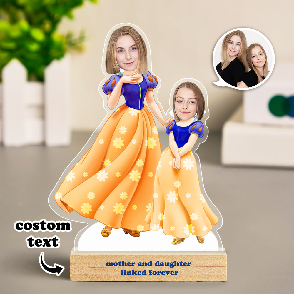 Personalized Face MiniMe Plaque Princess Mother and Daughter Desk Decor