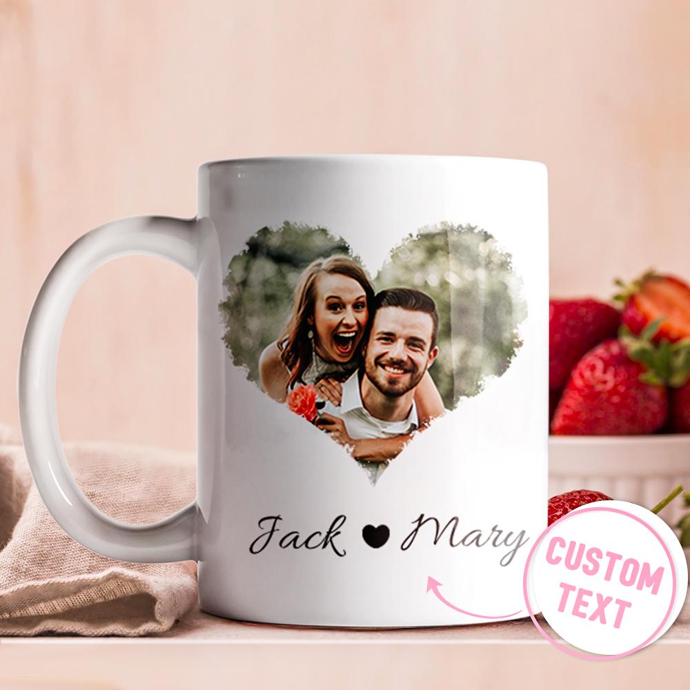 Personalized Couple Heart Custom Photo Mug - MadeMine Custom Drop Shipping