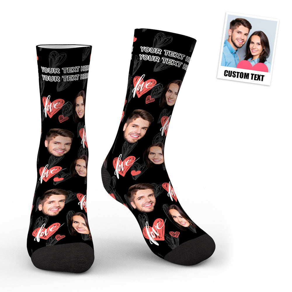 Custom Face Heartbeat Socks Mademine Custom Drop Shipping 9520