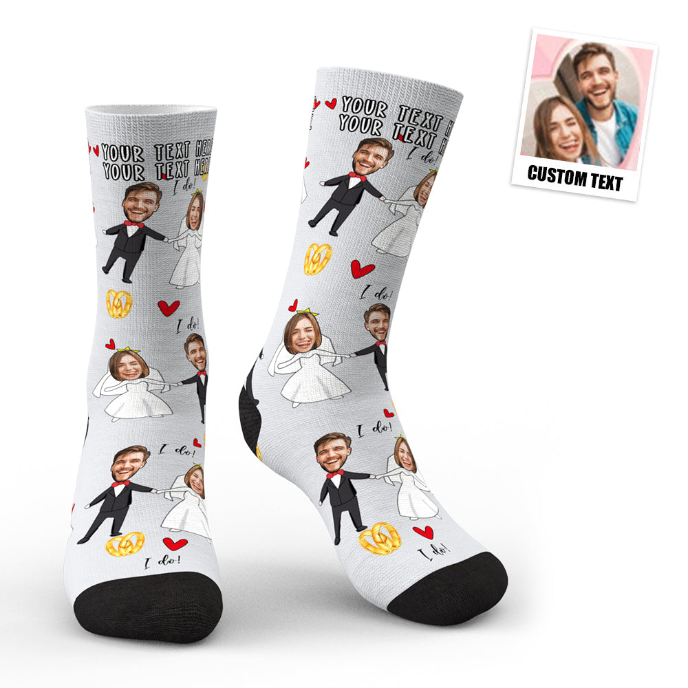 Custom Face Socks Wedding Dress Socks MadeMine Custom Drop Shipping