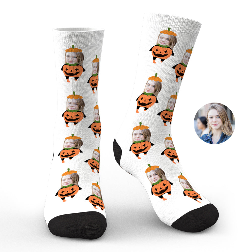 Custom Photo Face Socks Funny Halloween Ts Mademine Custom Drop Shipping 4073