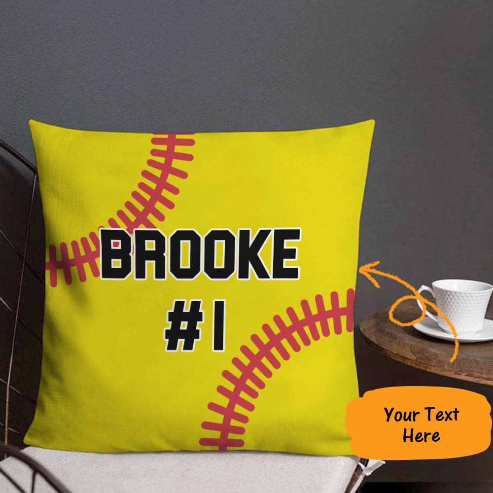 Custom Softball Personalized Throw Pillow Best Gift for Him MadeMine