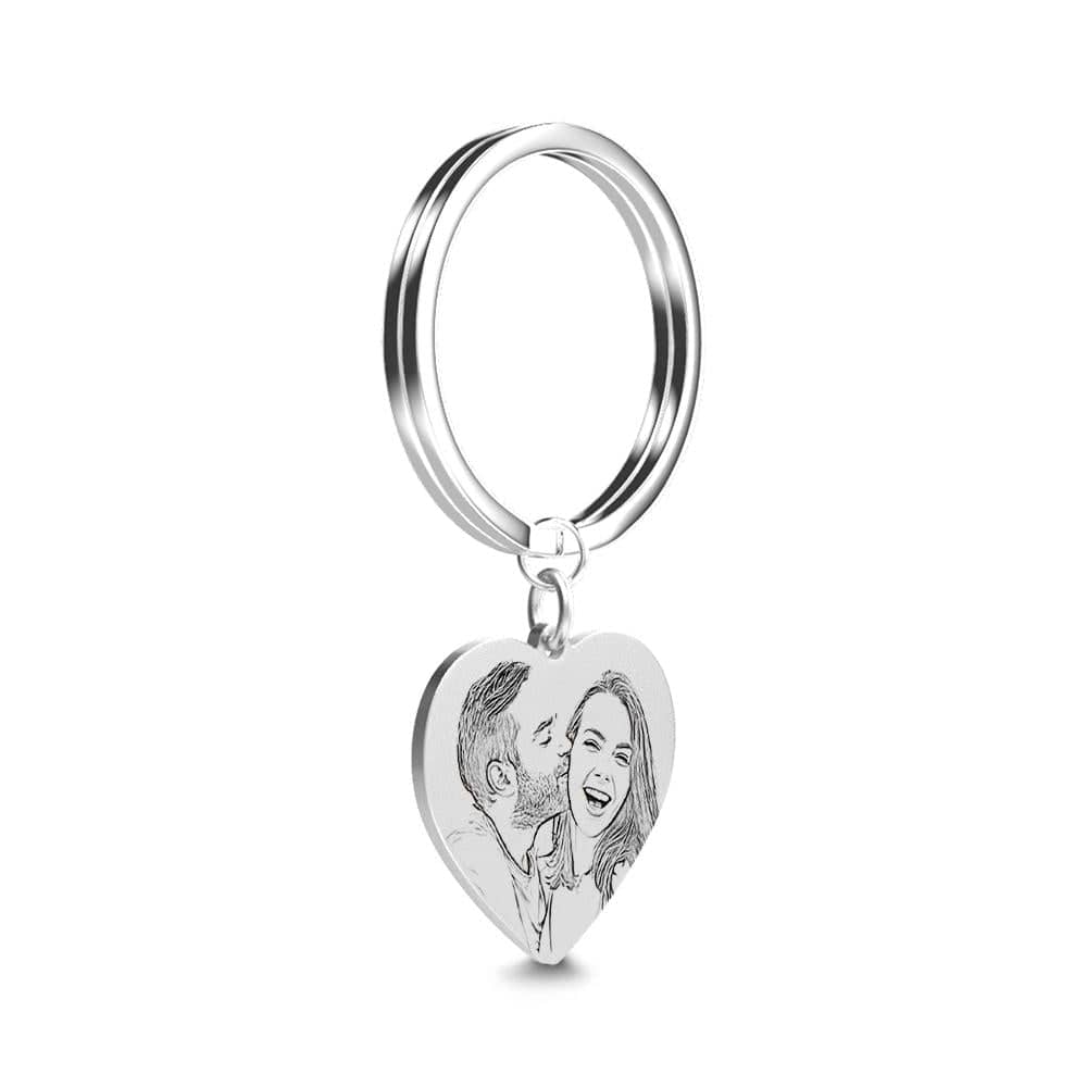 Personalized calendar and photo keychain heart keychain anniversary
