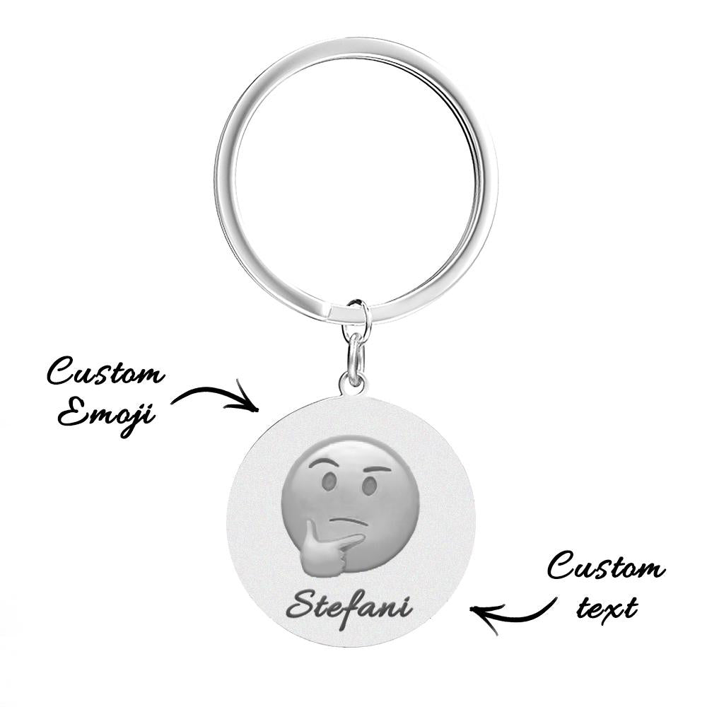 Emoji Keychain, Custom Keychain, Personalized Emoji Funny Gifts, Cool