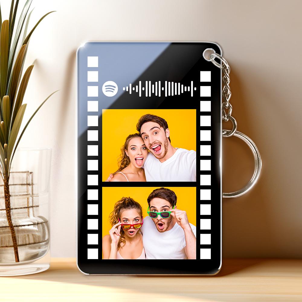 Custom Photo Keychain Spotify Keyring Film Reel Keychain Gift for Lover