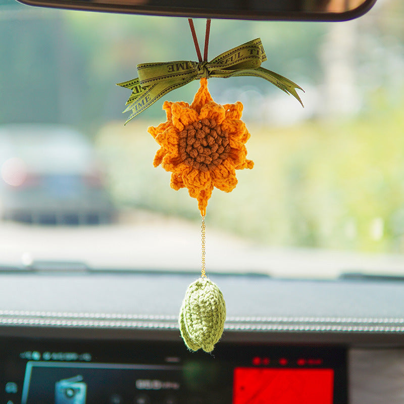 Zipelo Crochet Cute Potted Plants, Car Rear View Mirror...