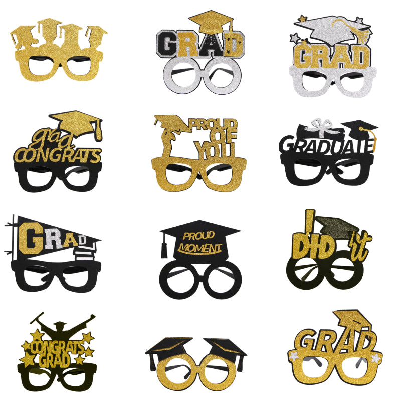12 Pcs Funny Graduation Glasses Graduation Party Photo Booth Props