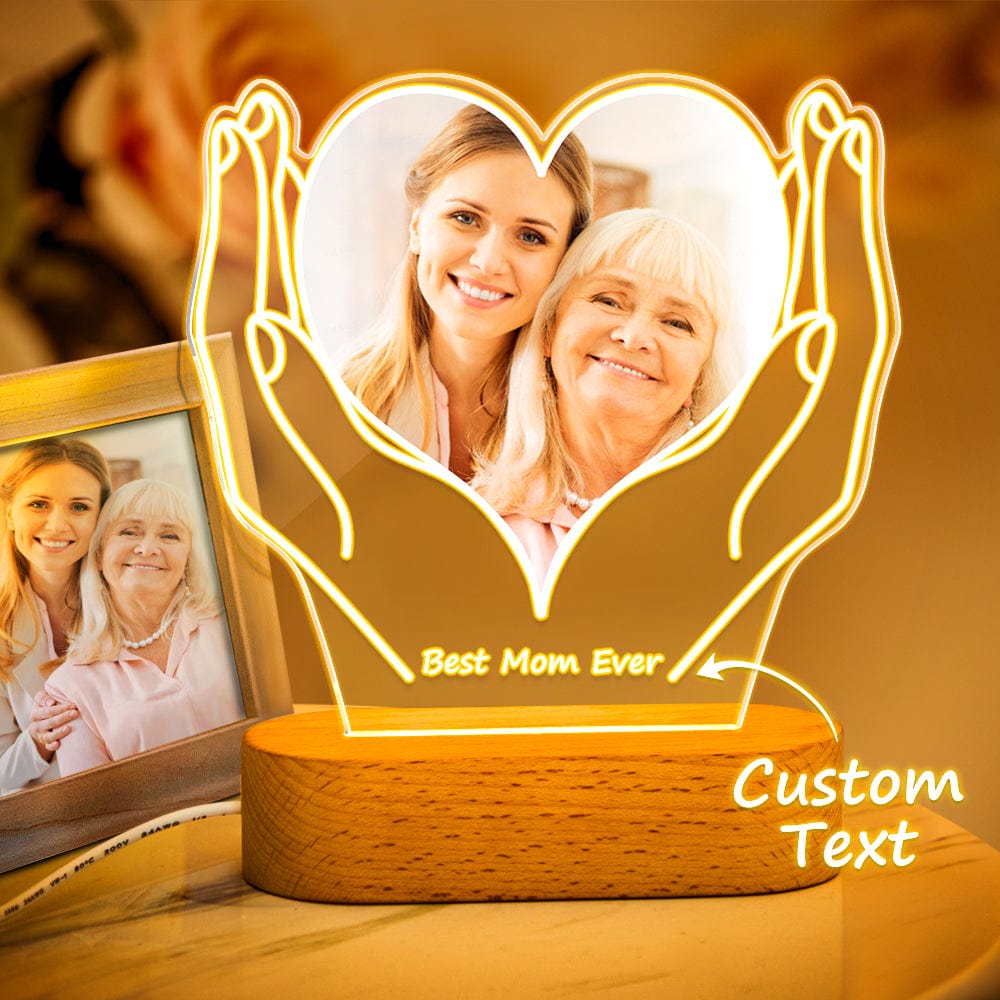Custom Photo Light With Text Acrylic Night Light Mother's Day Gifts - MadeMine Custom Drop Shipping