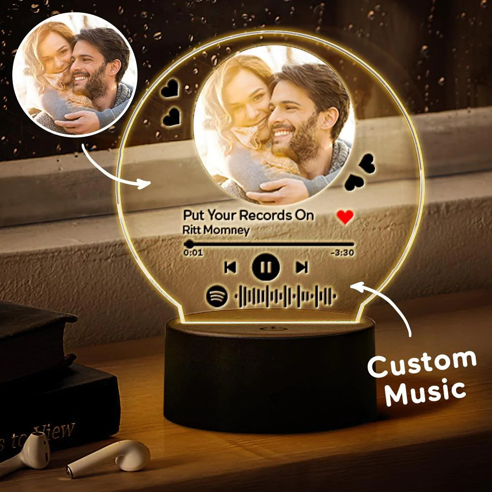 Custom Spotify Plaque Photos Frame Personalized Scannable Music Night ...